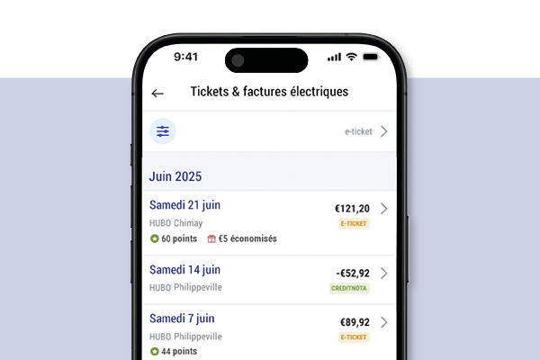 Hubo App Kassaticket