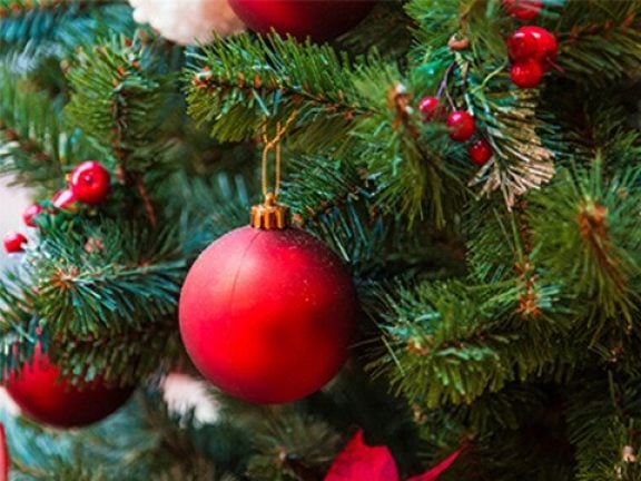 Boules de noël rouge
