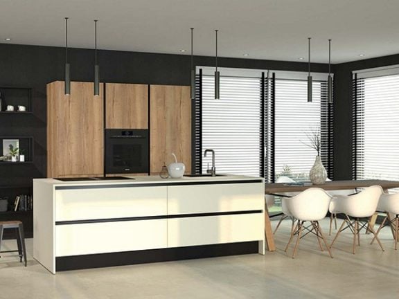 Moderne Quizzi keuken hout en wit