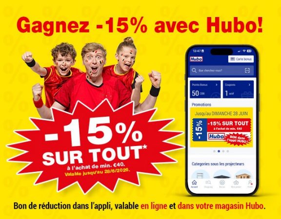 Hubo App 5euro réduction