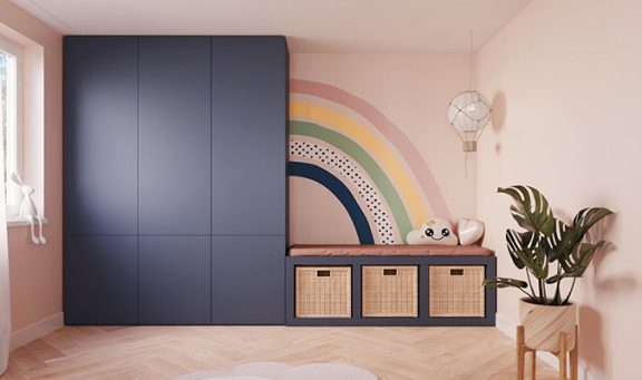Houten wandpanelen living