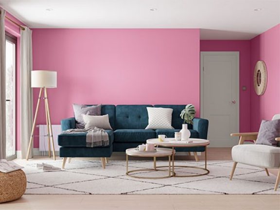 Roze woonkamer: Barbie roos