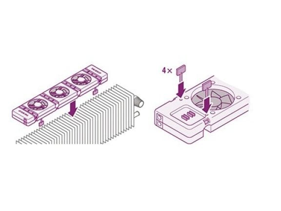 SpeedComfort radiatorventilator magneetschuifjes vastklikken op convector